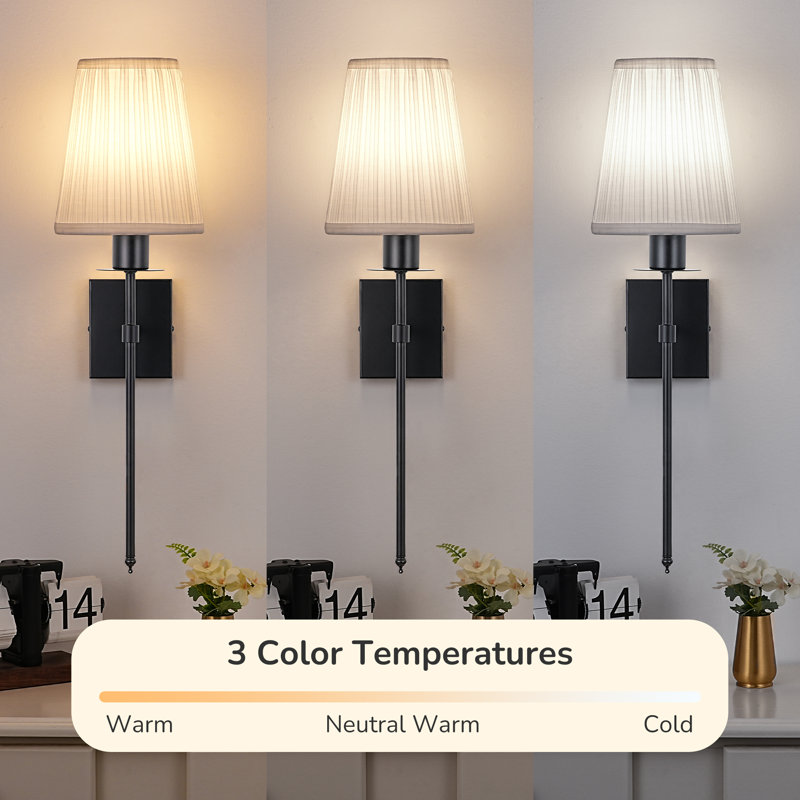 Dimmable Iron Wallchiere with Remote Control, Black