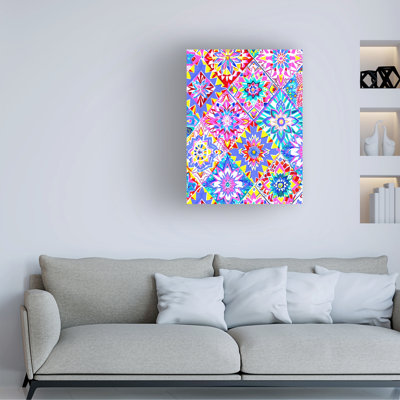 Jess Stempel Multi Quilt Diamonds Canvas Art