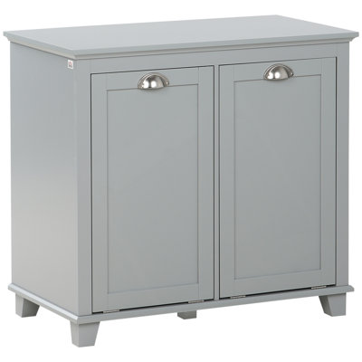 Tilt-Out Laundry Sorter Cabinet With Two-Compartment Hamper