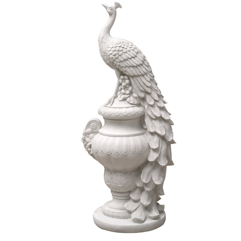 Elegant Peacock Urn Statue