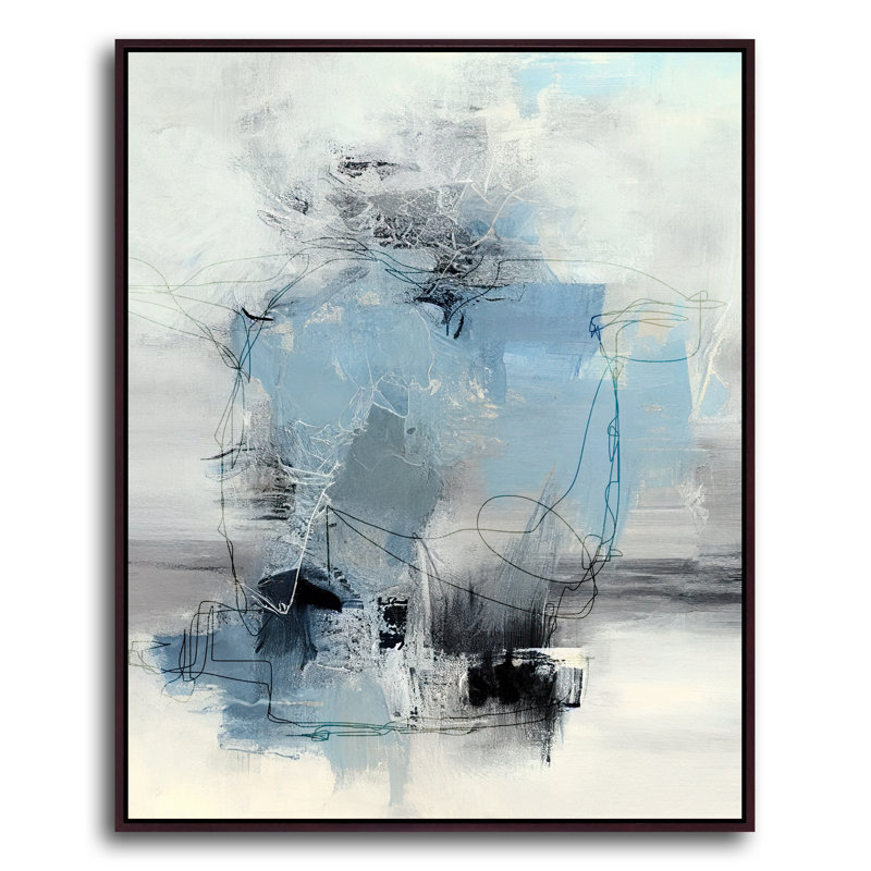 Abstract Print, Floater Framed, Espresso