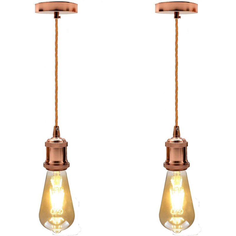 2 - Light Single Pendant, Rose Gold
