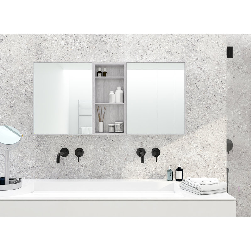 Mendocino Wall Bathroom Shelves, Oyster White