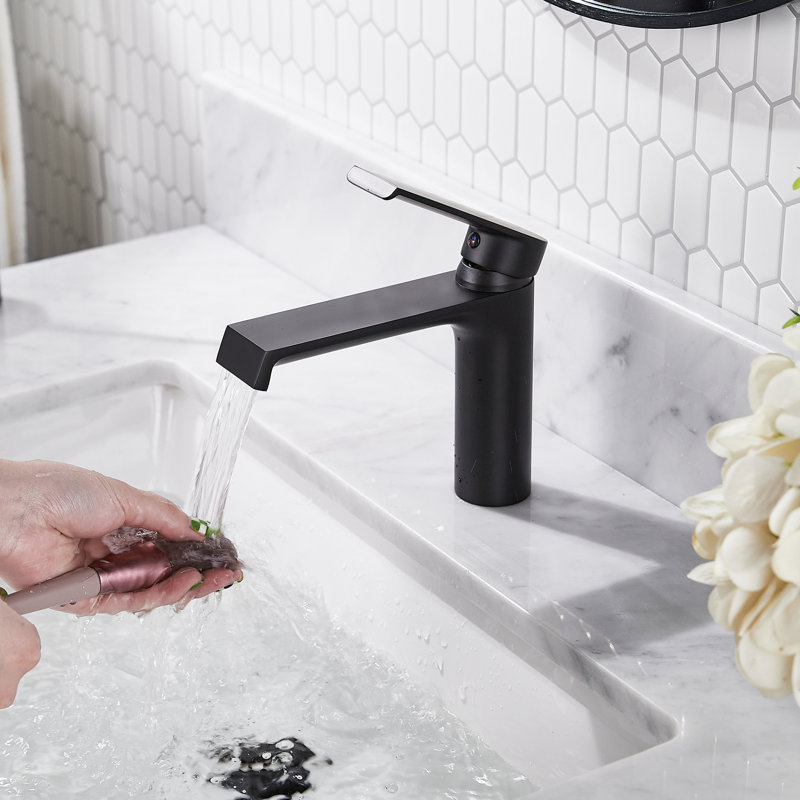 Robinet de salle de bain à un trou, Noir