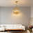 4 Light Dimmable Gold  Metal Globe Chandelier