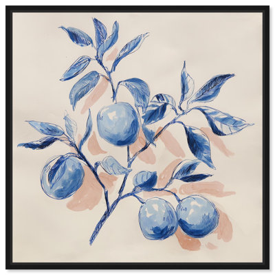 «Citrus in Blue», impression murale sur toile par Art Remedy, cadre noir, 20 x 20