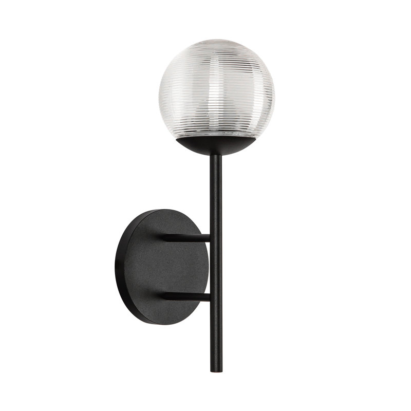 Claremont Aluminium LED Wall Light, Clear Ribbed