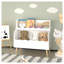 Organisateur de livre blanc en MDF pour enfants avec compartiments à bord ondulé et rangement pour armoire