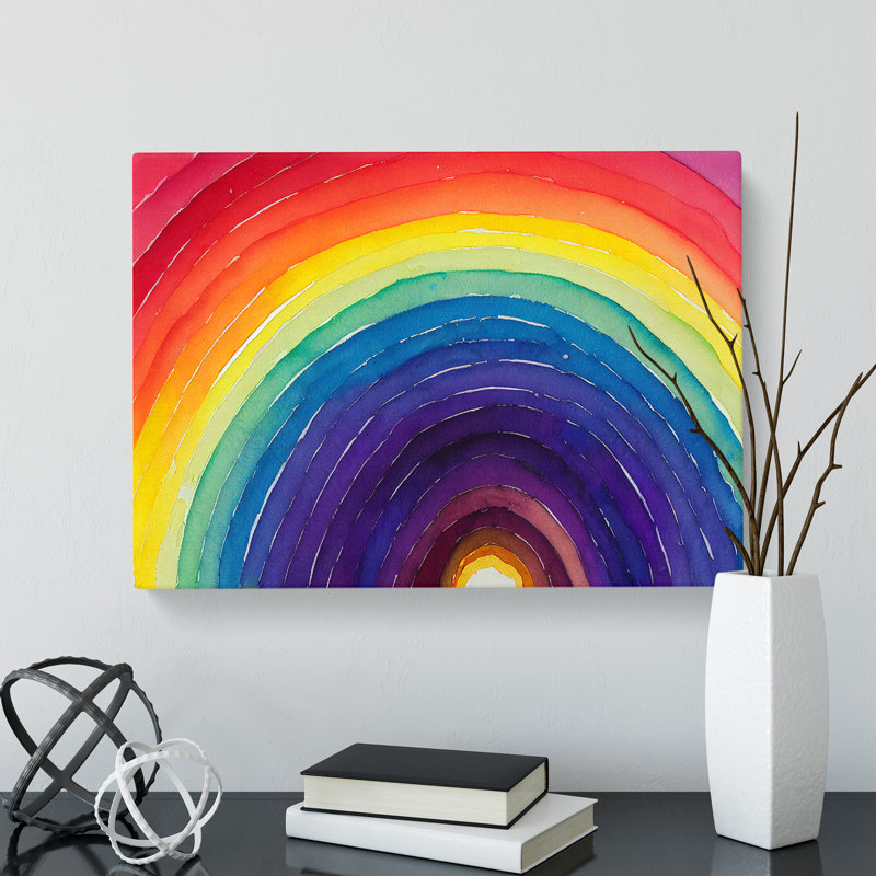 Watercolour Rainbow Art Vol.4 Abstract - Wrapped Canvas, 50cm H x 76cm W x 3cm D