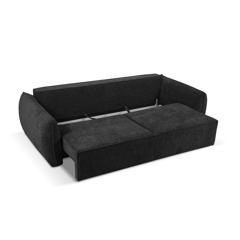 Bernovich 3 Seater Chenille Sofa Bed, Black