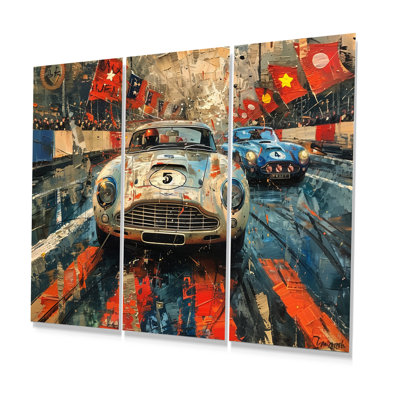 Ensemble de décorations murales Vintage Race Track Of Old Car