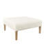 Table basse avec repose-pieds Dan, bois brun, polyester crème 36 pouces