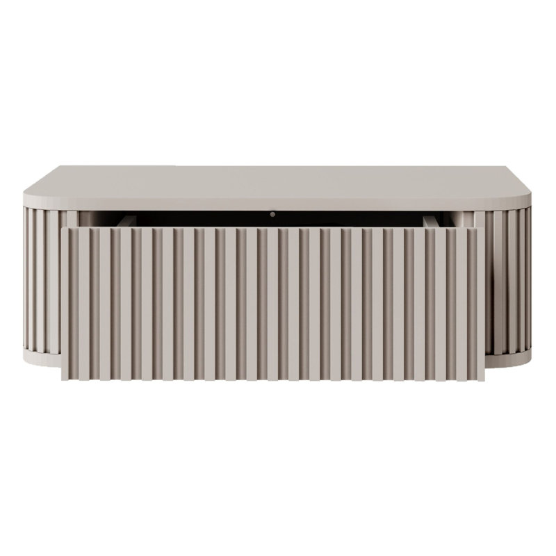 63cm W Metal Bedside Table, Grey