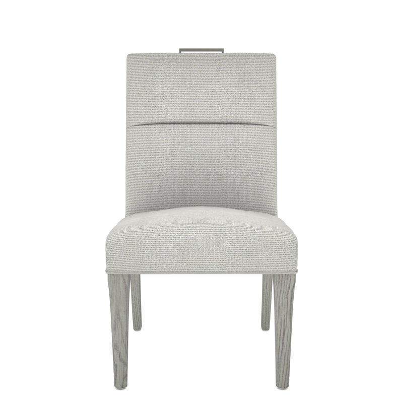 Thom Filicia Home Fabric Tight Back Side Chair, Dove Gray, Callaloo Cotton