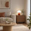 Lampe de table à DEL en céramique de 7 pouces avec abat-jour blanc en forme de champignon pour éclairage de chevet douillet