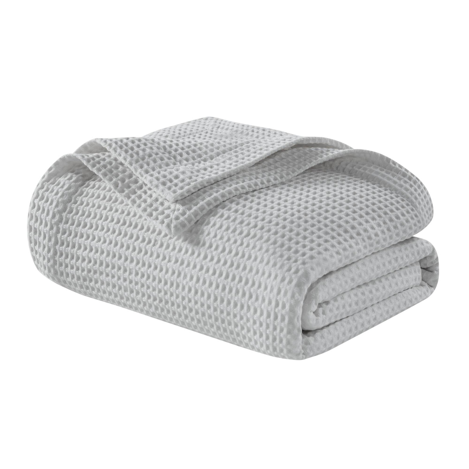 Waffle Weave Cotton Throw Blanket, King, Gray
