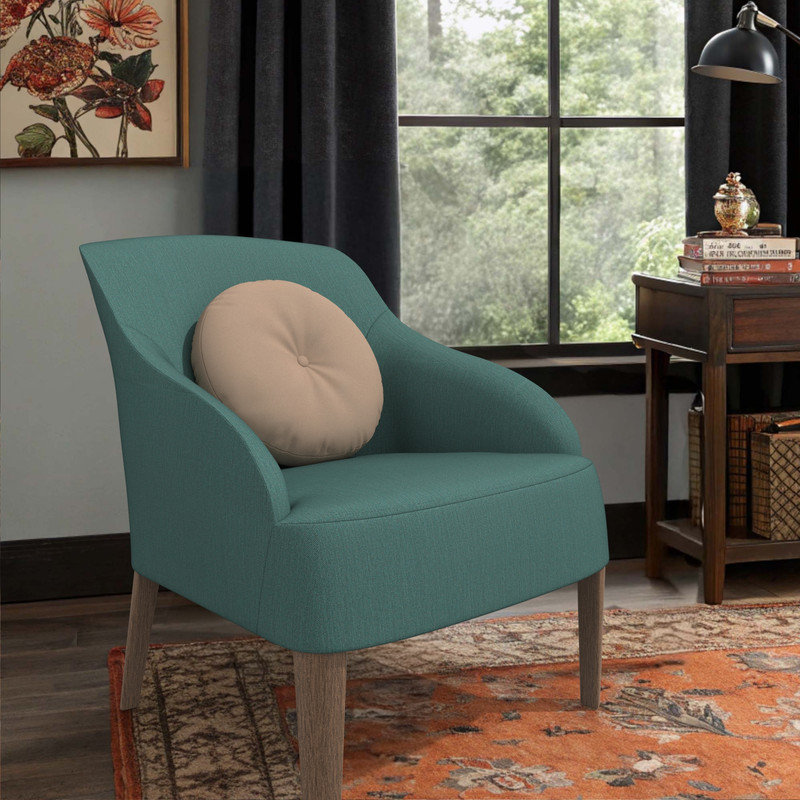 Coussin intérieur / extérieur, housse de coussin ronde de 16 pouces avec insert, Beige, Rond 16 po