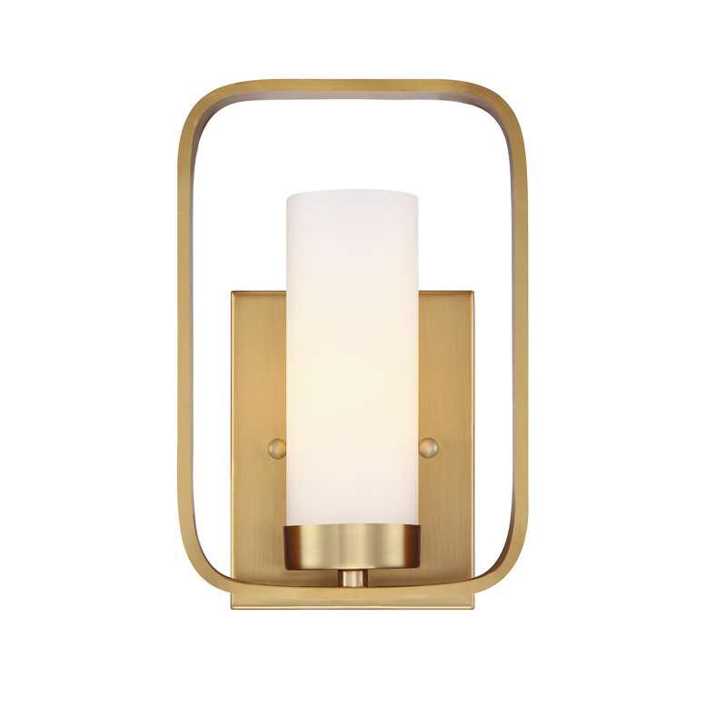 Wall Sconce, Soft Gold, Satin Opal