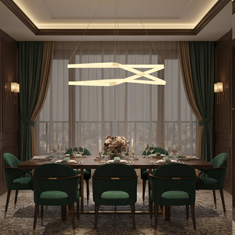 Lustre à hauteur réglable Intersect Linea X 4500 / 6500K, Blanc