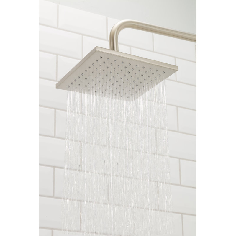 Pomme de douche en pluie 2,5 gpm Kubos, Nickel brossé, 2.5