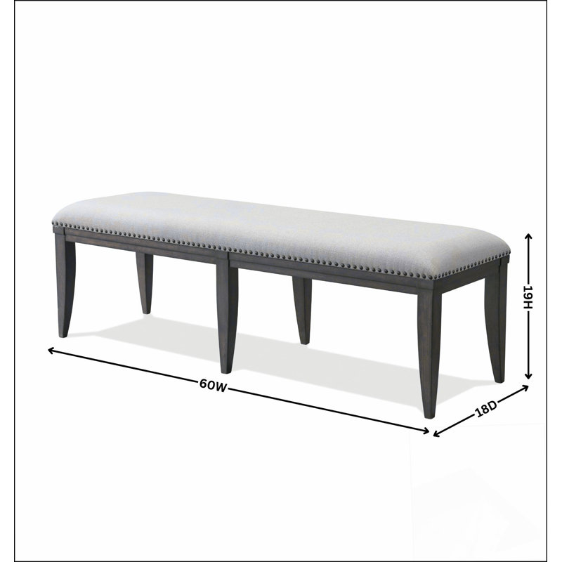 Banc de salle à manger à garniture cloutée Grant Banc simple, confortable, durable et polyvalent