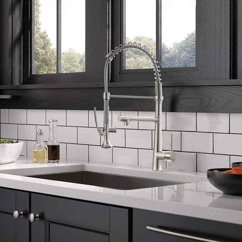 FLG Pull Down Kitchen Faucet, Brushed nickel