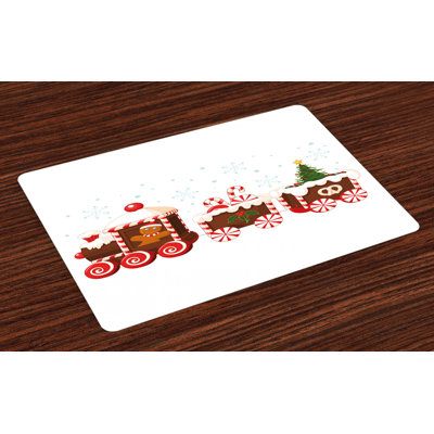 Merri Christmas Gingerbread Train Placemat