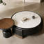 Table basse noire et ensemble de tables basses rondes en noyer noir