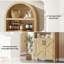 Bibliothèque arquée 63 "avec portes, 5 tablettes ouvertes et armoire de rangement pour bureau personnel-159014970