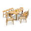 8 Seats 9 Pcs Grade-A Teak Wood Dining Set: 84" Amilo Rectangle Table And 8 Amilo Stacking Chairs (2 Arm & 6 Armless Chairs) #11AM3002-73679502