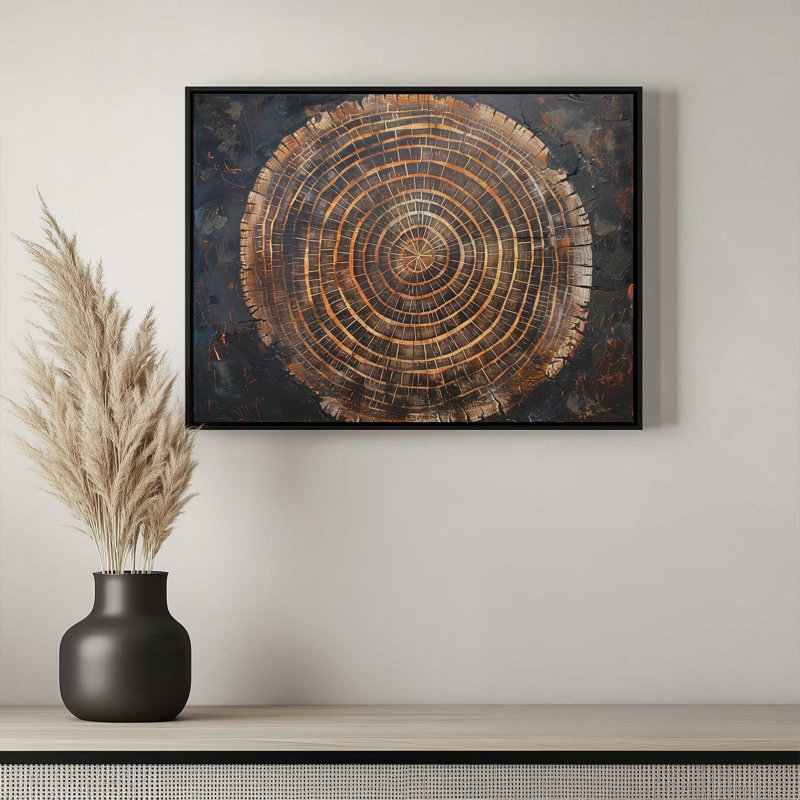 Time's Compass by Heidi Kuntz Art Print, 40 W x 30 H, Tan, Framed Canvas