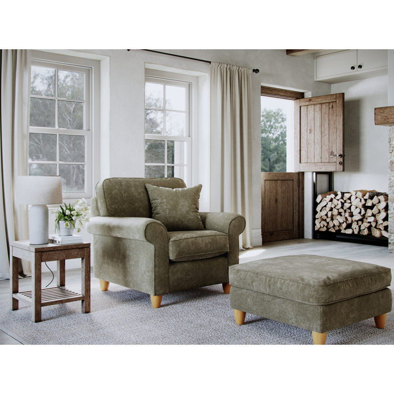 Clarkfield Upholstered Armchair, Green
