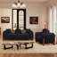 Ensemble de salon 2 pièces Morgan - Canapé et chaise avec pieds noyer-1869215910