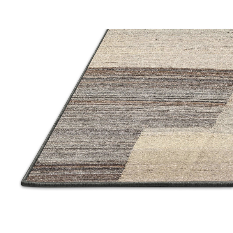 Tapis abstrait gris / olive, Rectangle 8 pi x 12 pi
