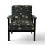 Fauteuil décoratif rétro à motif de cadre victorien rétro et cadre éclectique rétro-2021202059