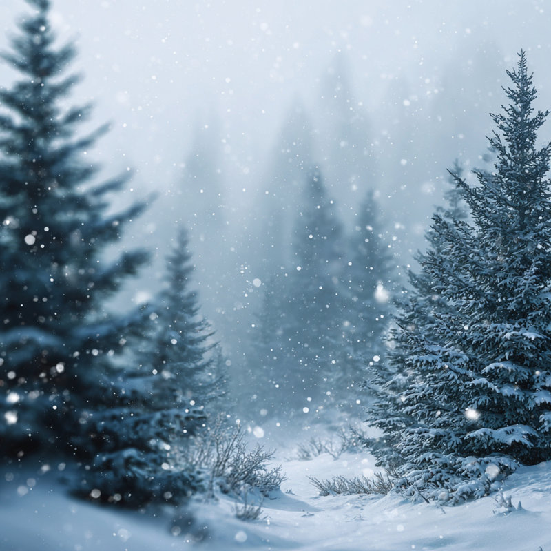Cabin Lights In Winter Forest Wrapped Canvas Wall Art, 20" H x 20" W