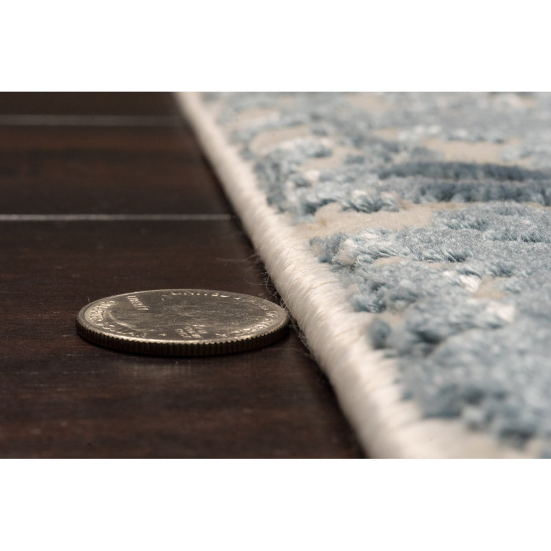 Tapis oriental gris / ivoire Grisby, Rectangle 6 pi 7 po x 9 pi 6 po