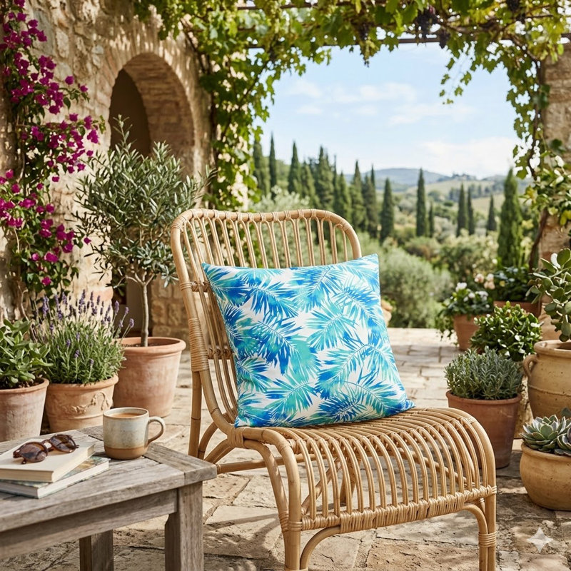 Tifany Outdoor Cushion Cover with Filler Pad, 55cm H x 55cm W X 15cm D