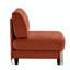 Armless Sofa Velvet-Red Brown