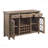 Weathered Cherry Finish Server with Cup Holder & Wine Rack