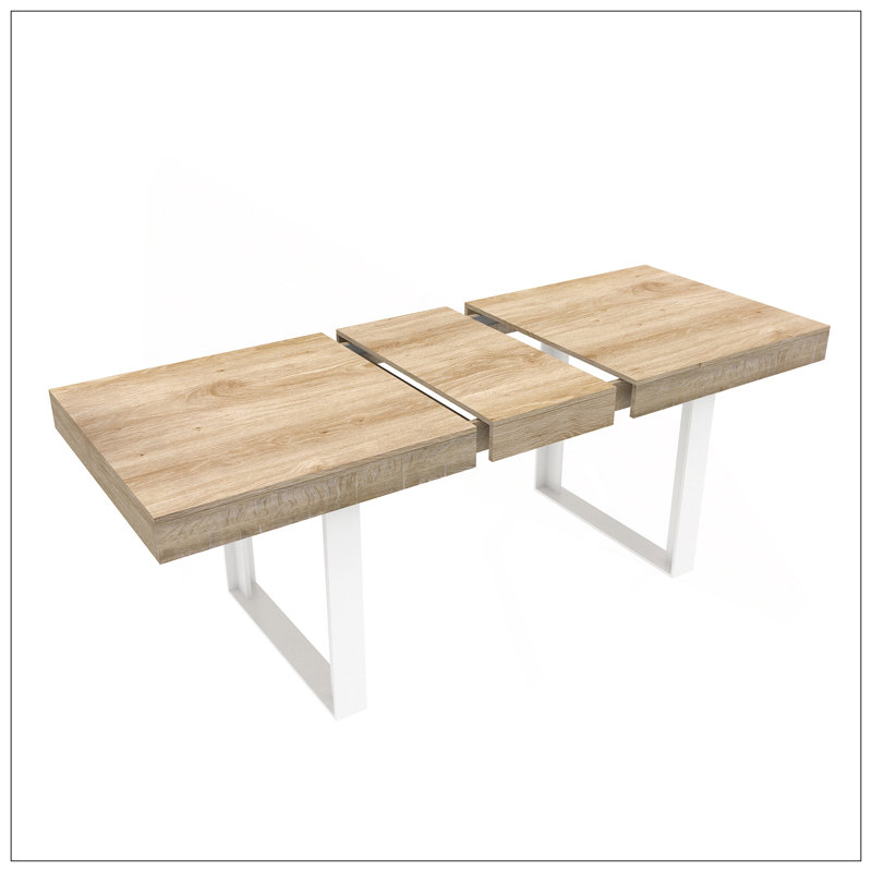 Table de salle à manger extensible pour 6 8 10, table de cuisine en bois de ferme moderne, table de conférence longue et extensible