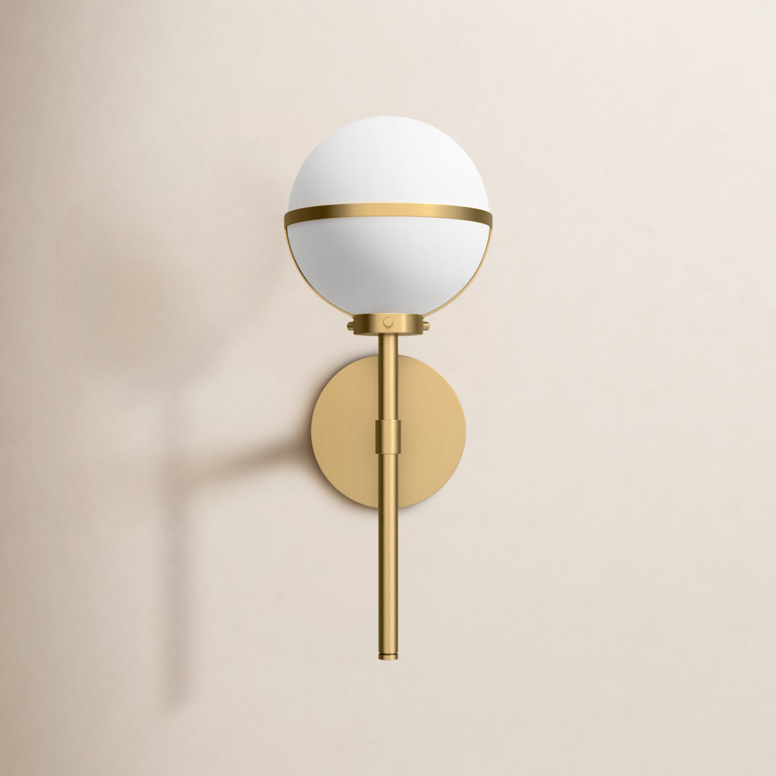Adneta Single Light Glass Dimmable Wallchiere, Heritage Brass