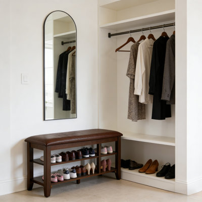 Adjustable Two-Tier Shoe Storage Bench