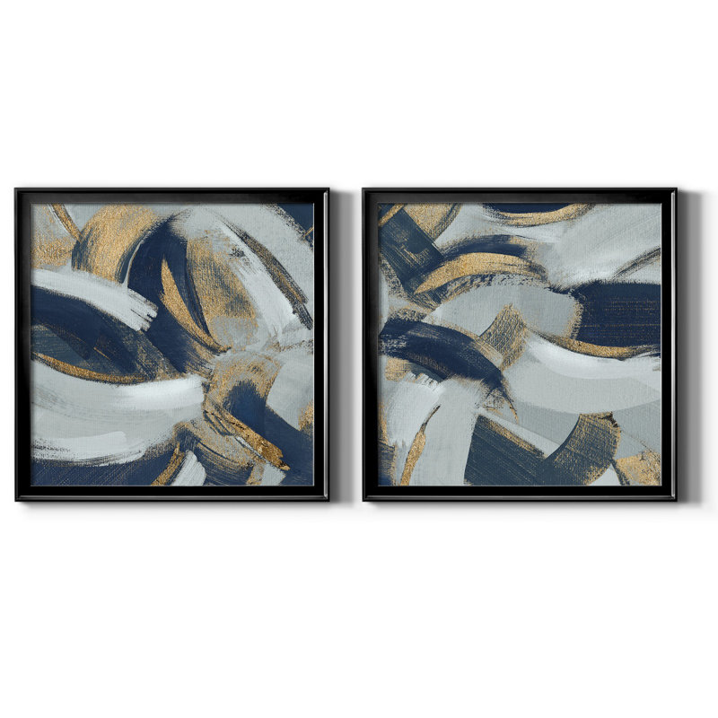 Rustic & Bitterweet I - 2 pièces, reproduction sur toile encadrée, H 26,5 po x l 53 po x P 1,5 po, Noir