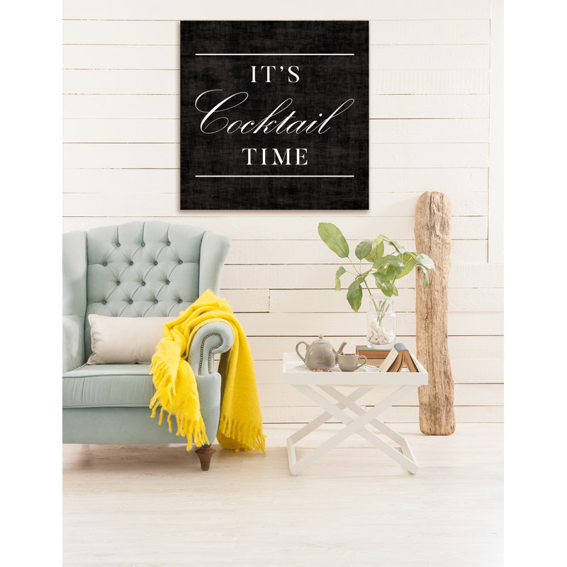 «Cocktail Time» par Hatcher and Ethan - reproduction d'art textuel sur toile, H 36 po x l 54 po x P 1,5 po