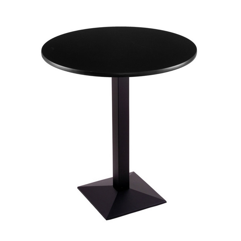 Counter Height Pedestal Table, 36", Black, 36"