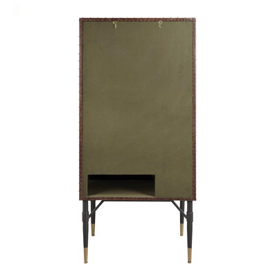 Armoire à vin en cuir et aluminium