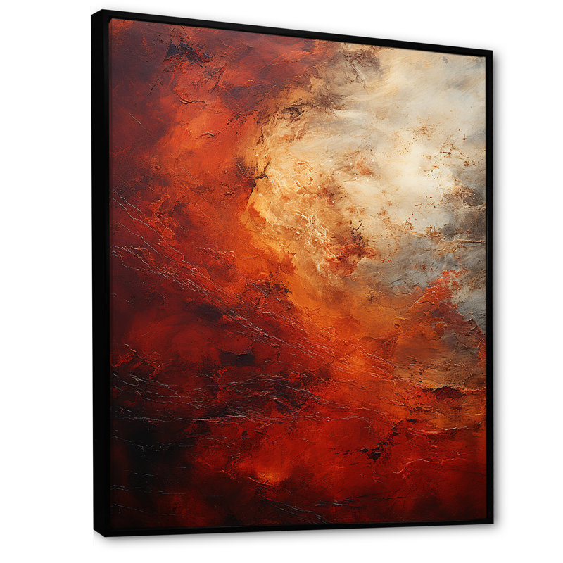Maroon Mars Mystery Planète sur toile, Cadre flottant noir, H 40 po x l 30 po x P 1,5 po