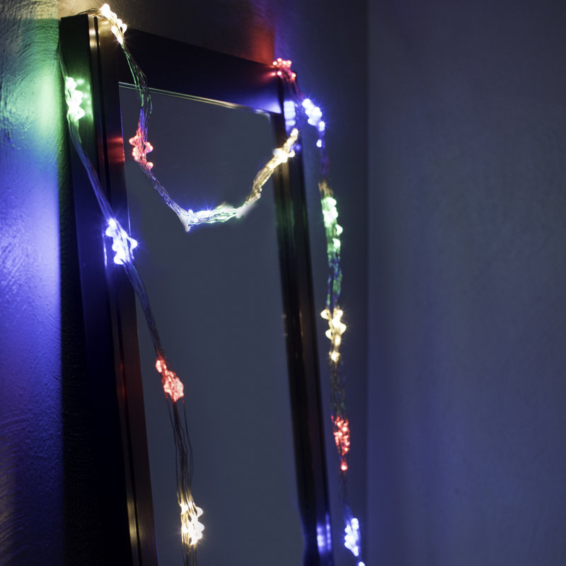 Carsdale Electric Multi Strand LED Fairy String Lights, Silver, Multicolor