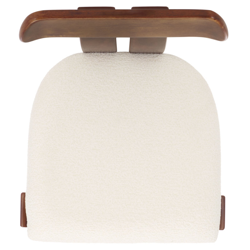 Cayde Boucle Seat Dining Chair, Cream/Walnut
